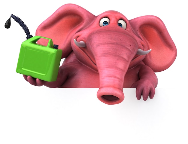 Ilustración de elefante rosa