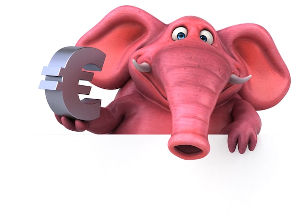 Ilustración de elefante rosa