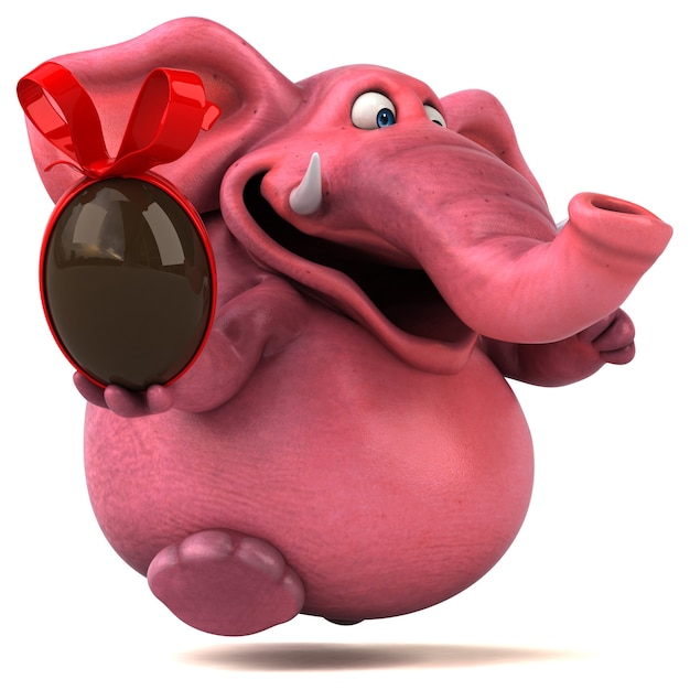 Ilustración de elefante rosa