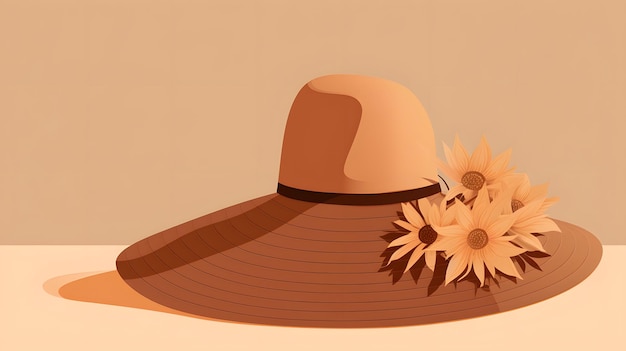 Foto ilustración elegante de un sombrero para el sol