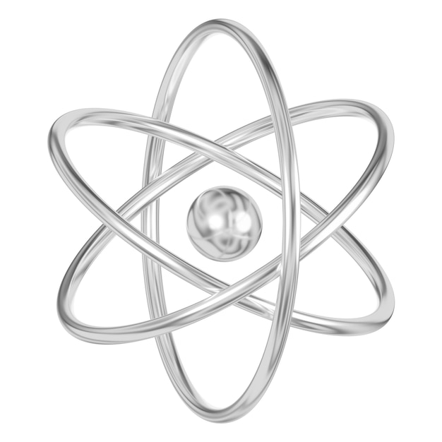 Ilustración del elemento de átomo de plata PNG 3D de fondo transparente