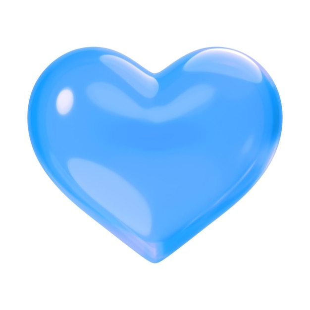 Ilustración del elemento corazón azul PNG 3D de fondo transparente