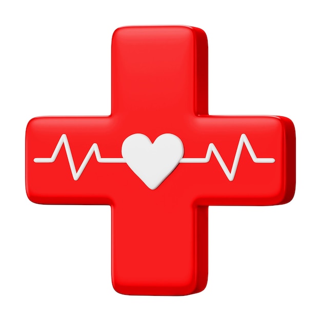 Ilustración de elementos cruzados médicos PNG 3D de fondo transparente