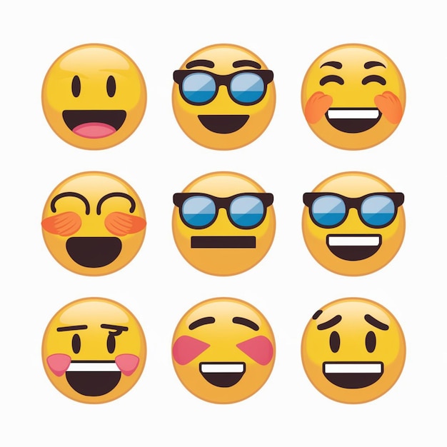 Ilustración de emojis en un fondo blanco