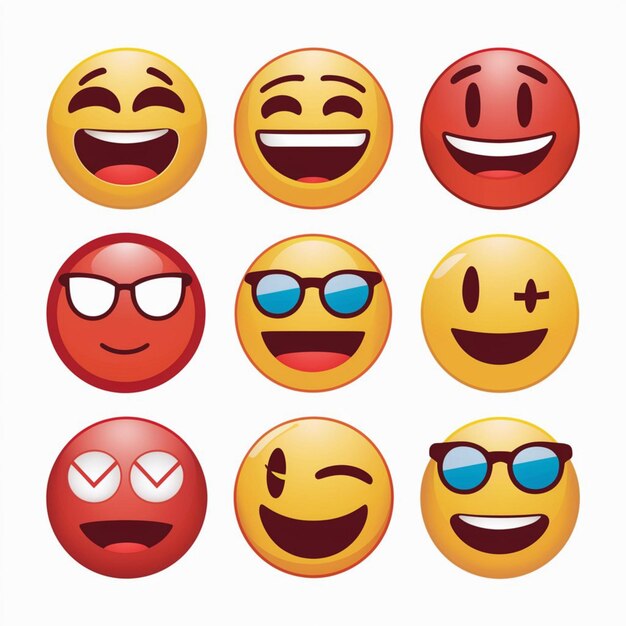 Ilustración de emojis en un fondo blanco