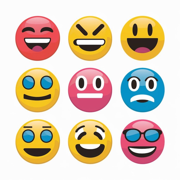 Foto ilustración de emojis en un fondo blanco