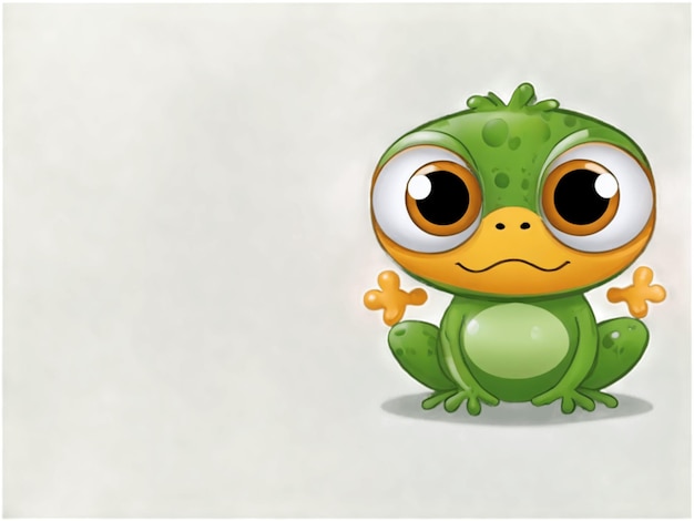Foto una ilustración de una encantadora rana verde con grandes