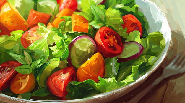 Ilustración de una ensalada