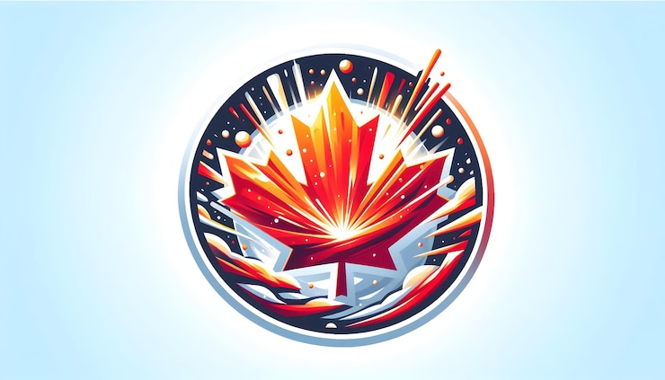 Foto ilustración épica del logotipo de canadá sobre un fondo blanco