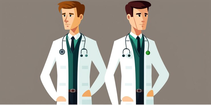 Ilustración de un equipo de médicos para el Día de los Médicos