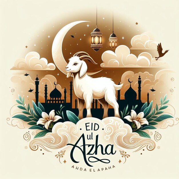 Esta ilustración es una cresta para el evento islámico Eid Ul Adha