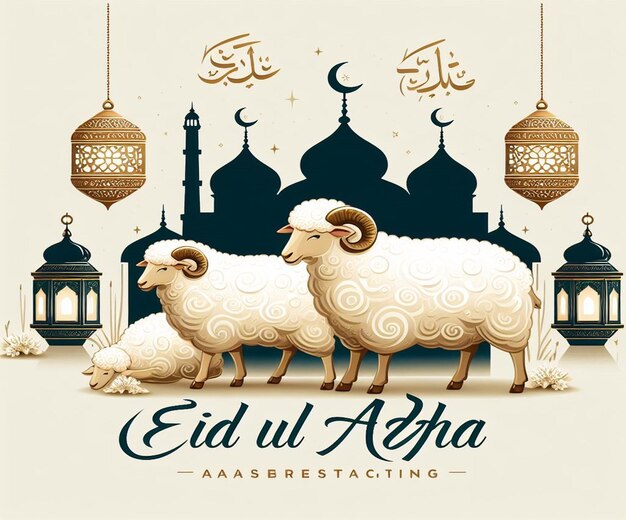 Esta ilustración es una cresta para el evento islámico Eid Ul Adha