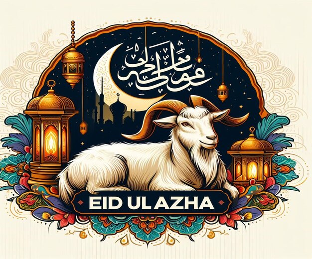 Esta ilustración es una cresta para el evento islámico Eid Ul Adha