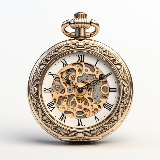 ilustración escaparate atractivamente perfecto de un reloj de bolsillo antiguo