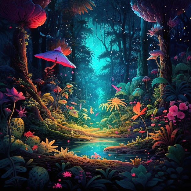 Ilustración de la escena de la jungla