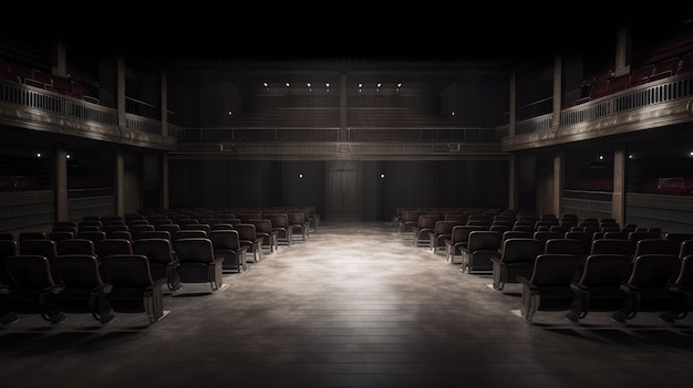 Foto ilustración de escenario de teatro vacío ai generativexa