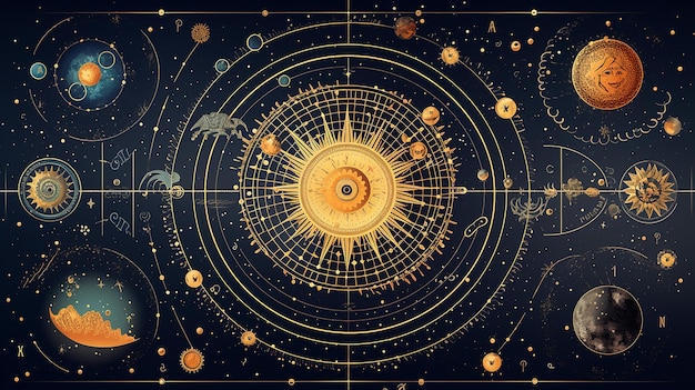 Ilustración del espacio exterior de fondo de astrología