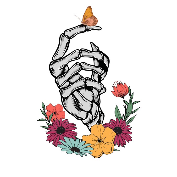 Foto ilustración del esqueleto de la mano