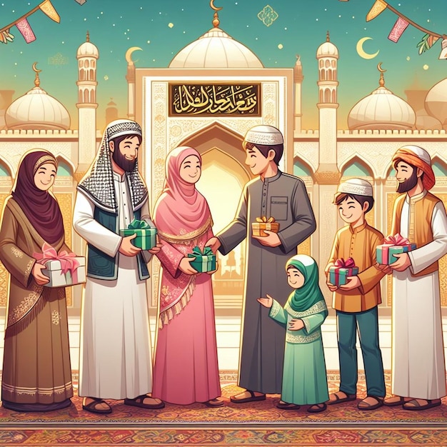 Esta ilustración está hecha para Eid al Fitr Eid al Adha y Mahe Ramadan