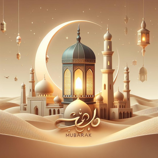 Esta ilustración está hecha para Eid ul Fitr Eid ul Adha y Mahe Ramadan