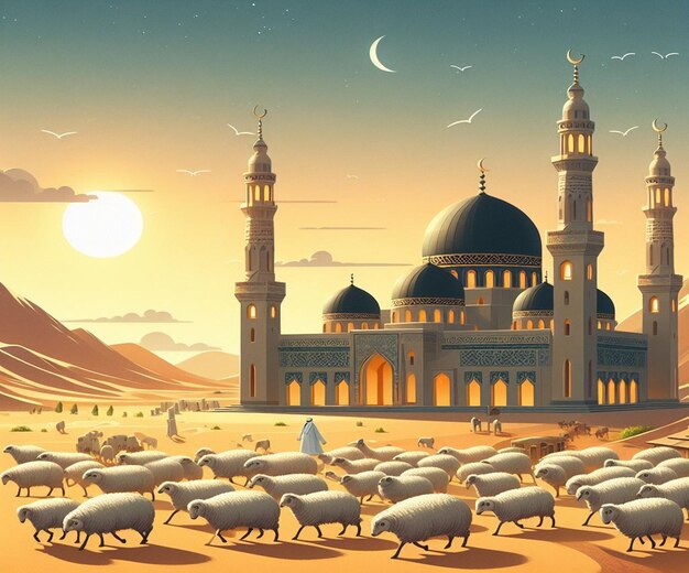 Esta ilustración está hecha para el mega evento islámico Eid Ul Adha