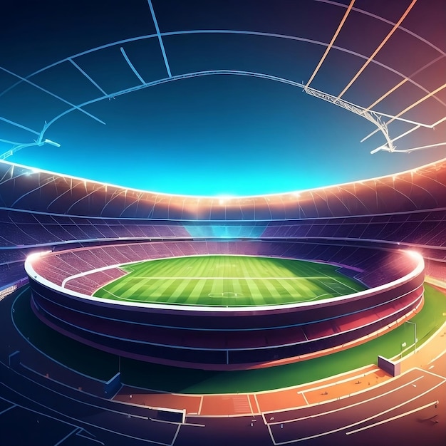 Ilustración del estadio de fútbol generada por Ai.