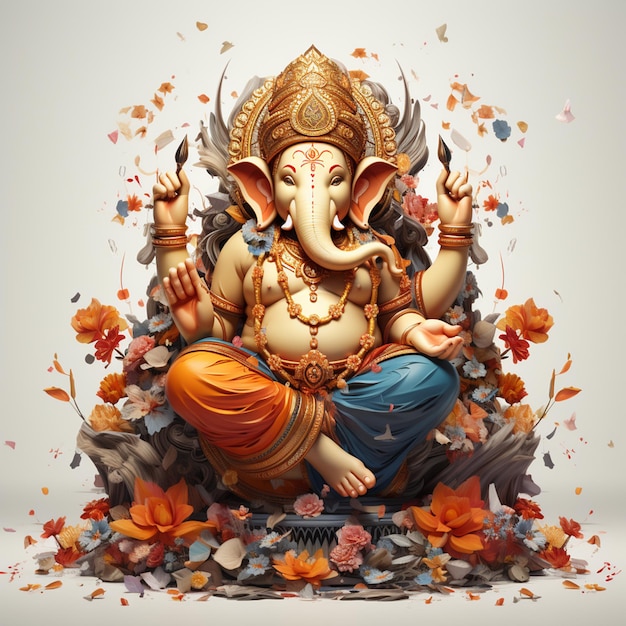 ilustración de la estatua de dios ganesha