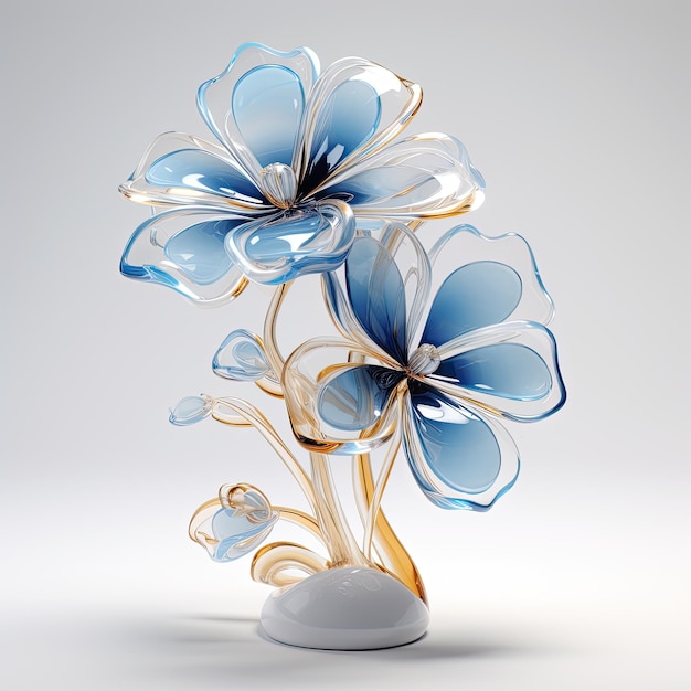 Ilustración de una estatua de flores de vidrio