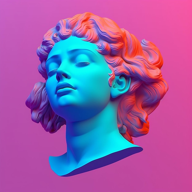 Ilustración de la estatua griega de onda de vapor