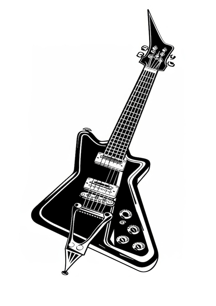 Foto ilustración estilizada de la guitarra eléctrica