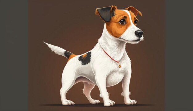 Ilustración del estilo de dibujos animados Jack Russell Terrier IA generativa