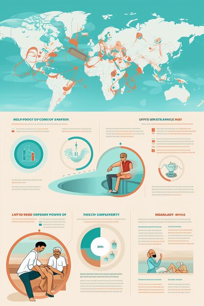 Foto ilustración en estilo infográfico que educa sobre el tratamiento y la prevención de la transmisión