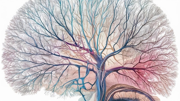 Foto ilustración de la estructura de las neuronas cerebrales