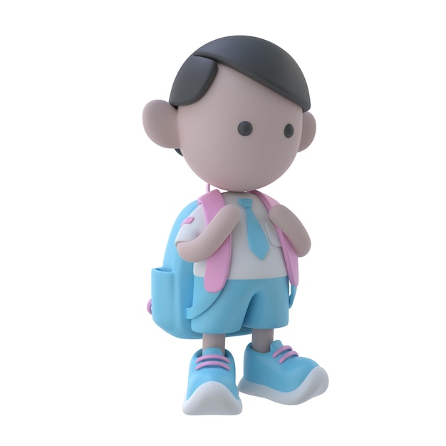 Ilustración de un estudiante en 3D