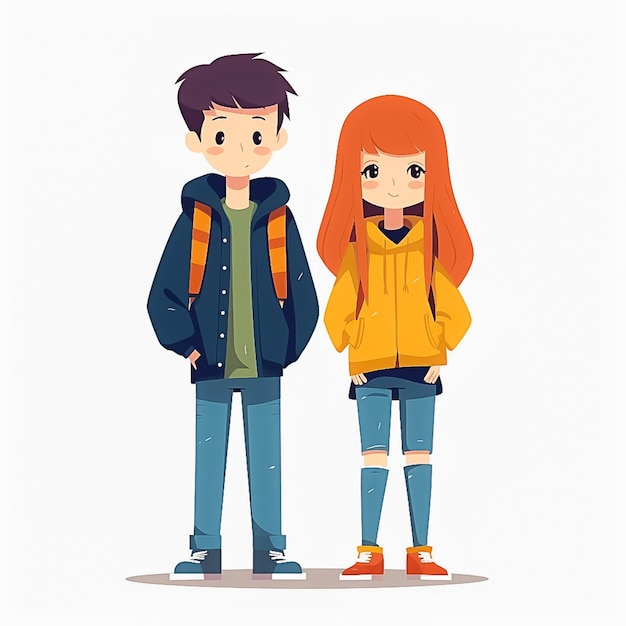 Ilustración de estudiante de pareja romántica Generado por IA