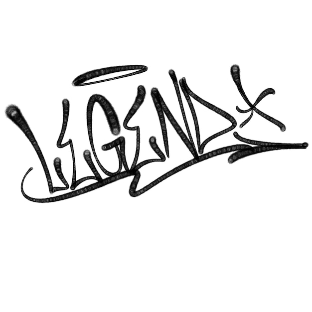 Ilustración etiqueta de graffiti negro letras aerosol puede pintar con aerosol