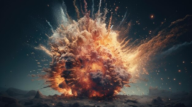 Foto una ilustración de la explosión del big bang realista en 3d.