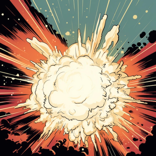 Ilustración de explosión de supernova estilo cómic retro