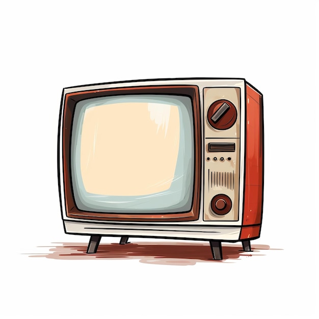 Ilustración expresiva de un viejo televisor