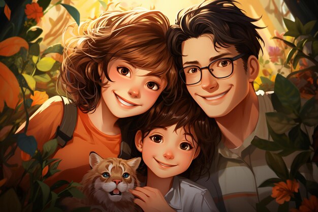 ilustración de familia feliz