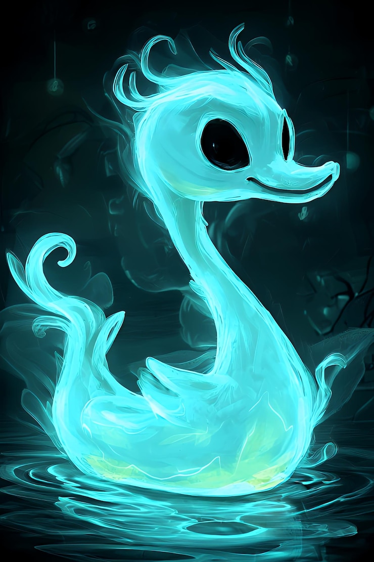 Foto ilustración de la fantasía del cisne brillante