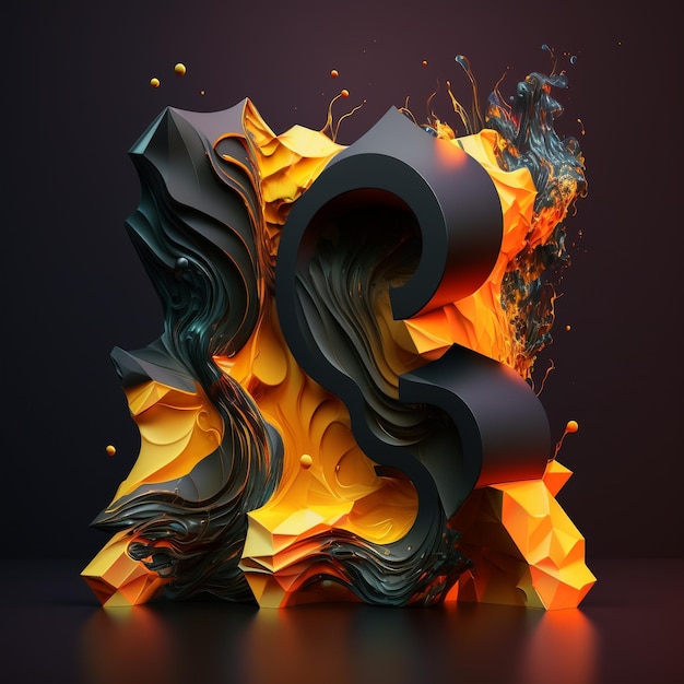 Ilustración de fantasía moderna abstracta 3D brillante