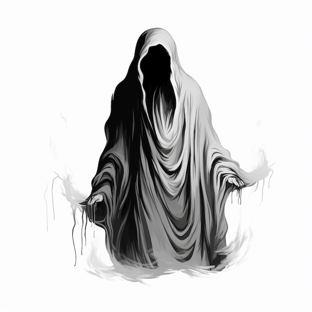 Ilustración Fantasma Gracioso Halloween Juguetón