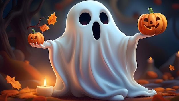 Ilustración de fantasma de Halloween