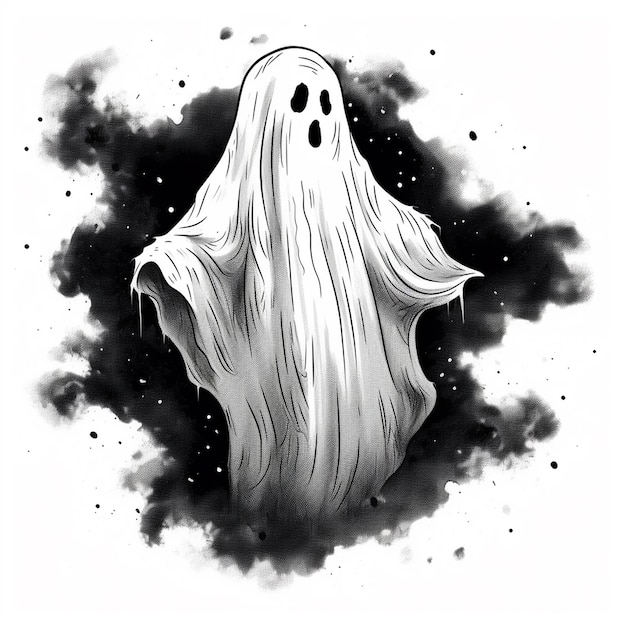Ilustración de fantasmas de terror El encanto clásico de Eerie