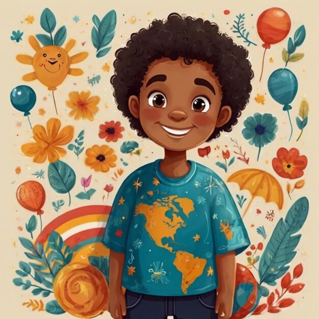 Ilustración del Feliz Día Internacional de la Infancia