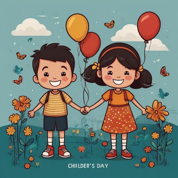 Ilustración del Feliz Día Internacional de la Infancia