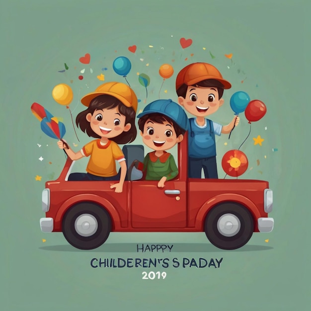 Ilustración del Feliz Día Internacional de la Infancia