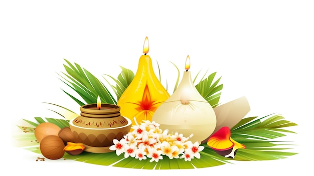 ilustración de Feliz Pongal Holiday Festival de la cosecha de Tamil Nadu India del sur de saludo de fondo