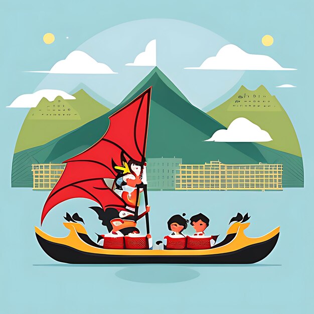 Ilustración del Festival del Barco Dragón